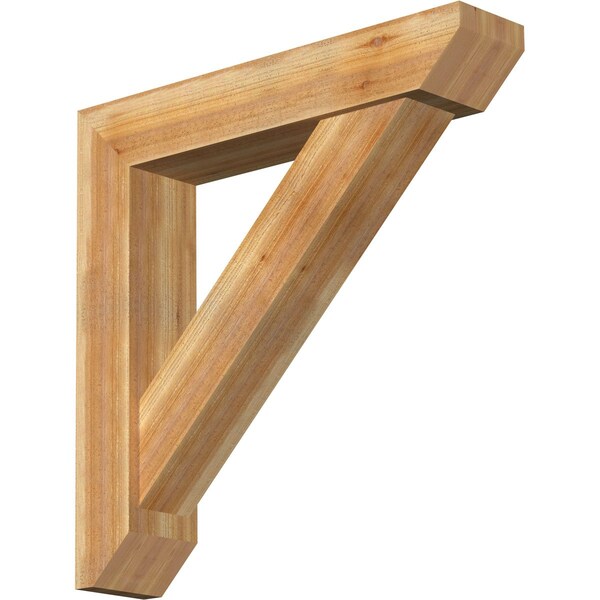 Ekena Millwork Traditional Slat Rough Sawn Bracket w/ Offset Brace, Western Red Cedar, 8"W x 40"D x 40"H BKT0806X40X40TRA06RWR - main